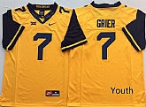 Youth West Virginia Mountaineers 7 Will Grier Gold Nike College Football Jersey,baseball caps,new era cap wholesale,wholesale hats